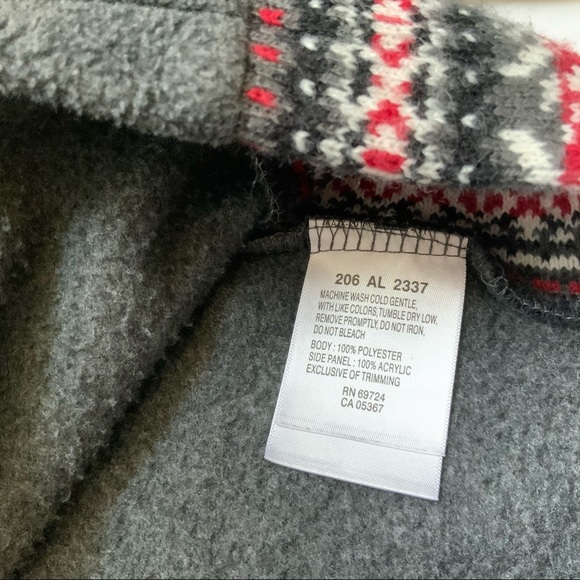 COLUMBIA Gray Fair Isle Fleece Full Zip Hoodie Size Small - Picture 6 of 10